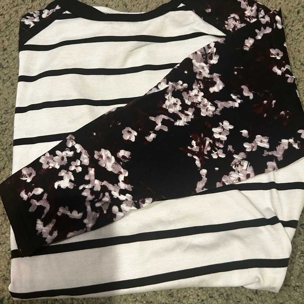 Striped Floral Women's Top